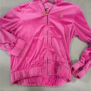 Juicy Couture Hot Pink Velour Zip Hoodie
